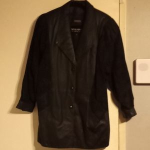 New women's black leather thinsulate jacket